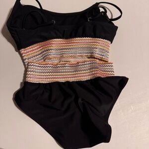 Black Bikini with Colorful Trim Size XS